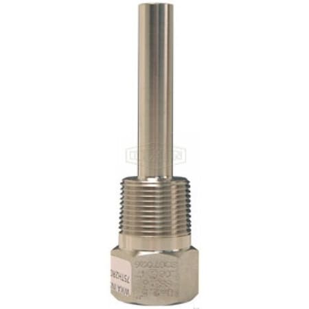 Dixon Thermowell, 7-1/2 in L Stem, 7-1/2 in L Insertion, 1-1/2-14 NPT Thread, 316 SS 75TH2R075SS